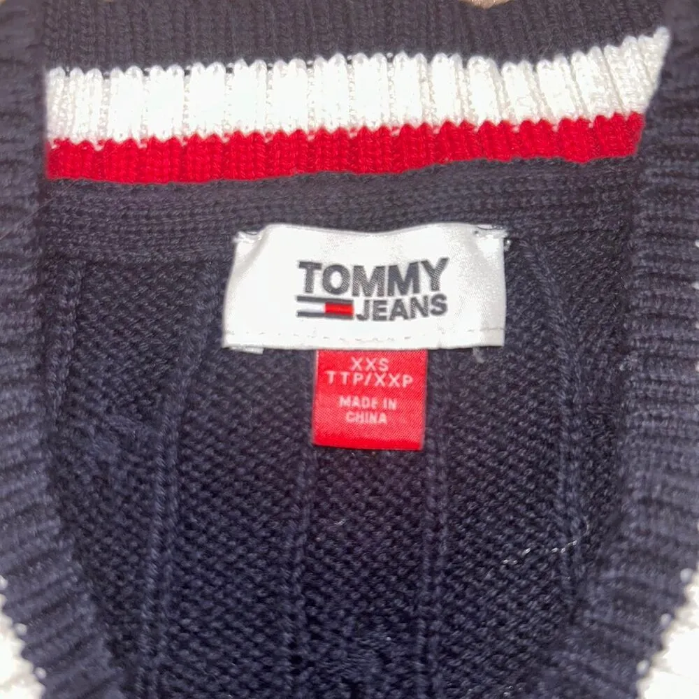 Tommy-hilfiger Women's Navy and Red Jumper - Image 3