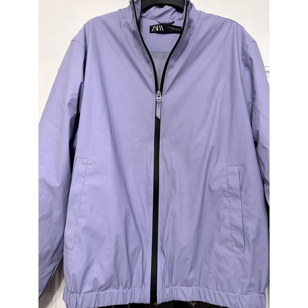 ZARA Outerwear Lightweight Jacket Size Medium Full Zip Purple Spring Windbreaker - Image 2