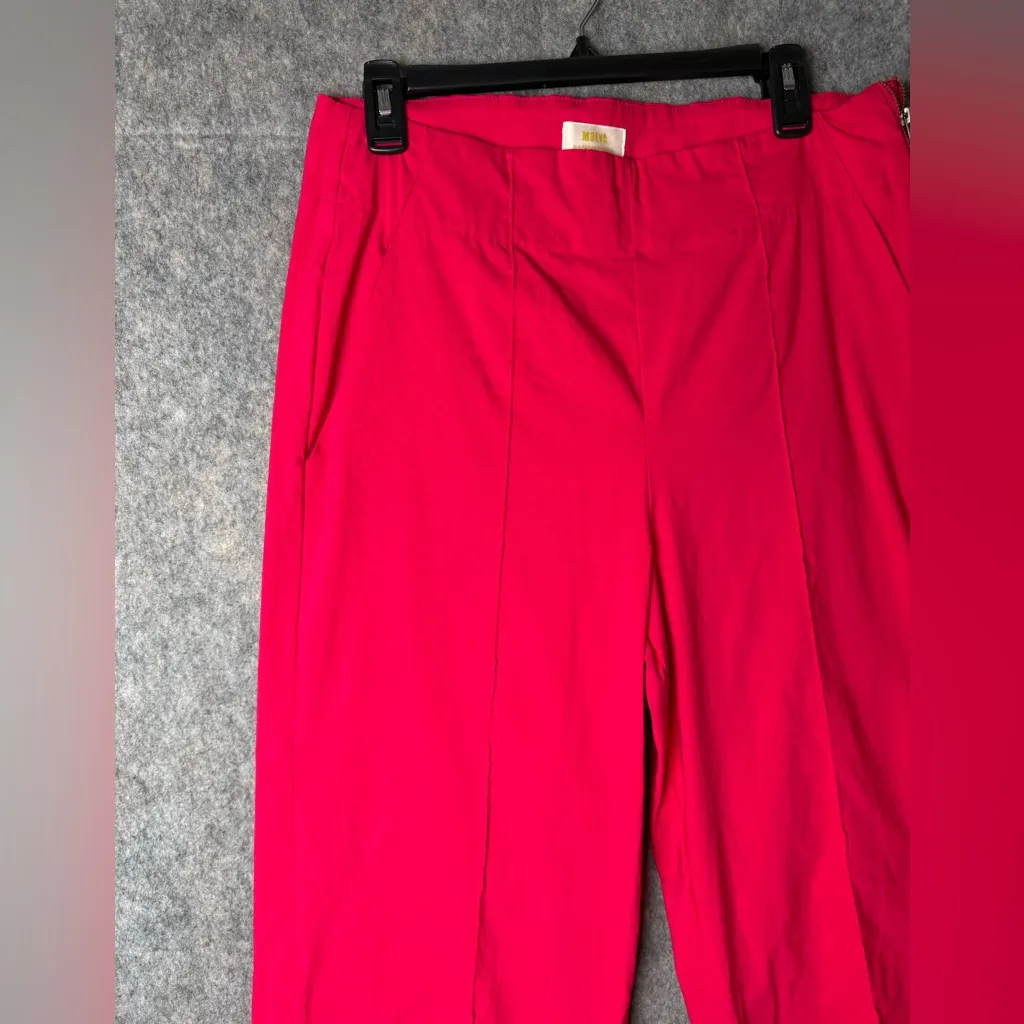 Maeve Women Size 14‎ Hot Pink Stretchy pockets Pintuck Cropped Wide-Leg Pants - Image 3