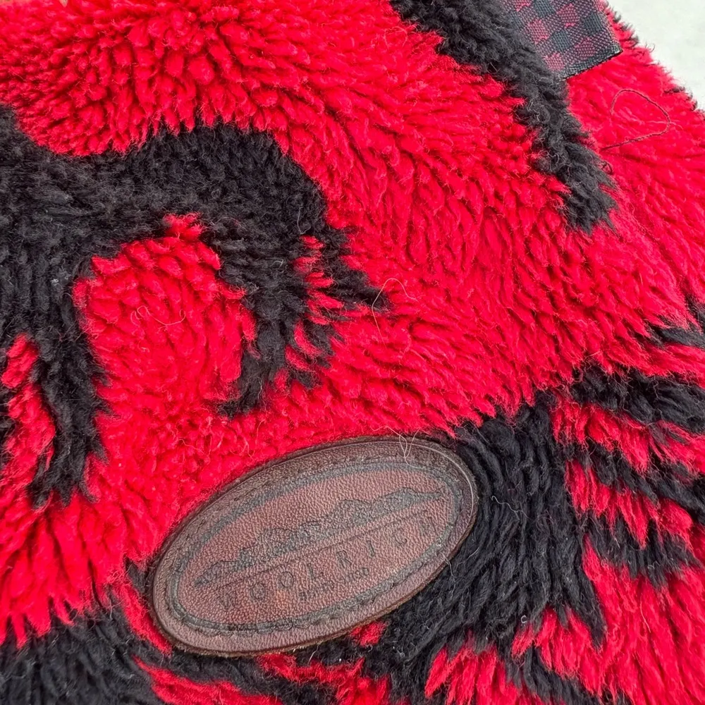 Woolrich Red & Black Buffalo Plaid Wolf Print Pullover Teddy Sweater Women’s XL - Image 6