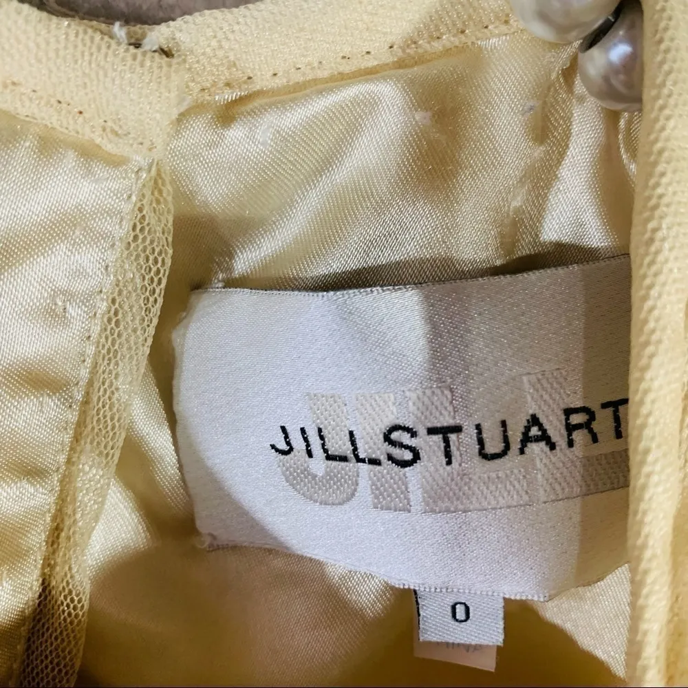 Jill Stuart Gold Tulle Riched Mini Cocktail Dress Size 0 - Image 5