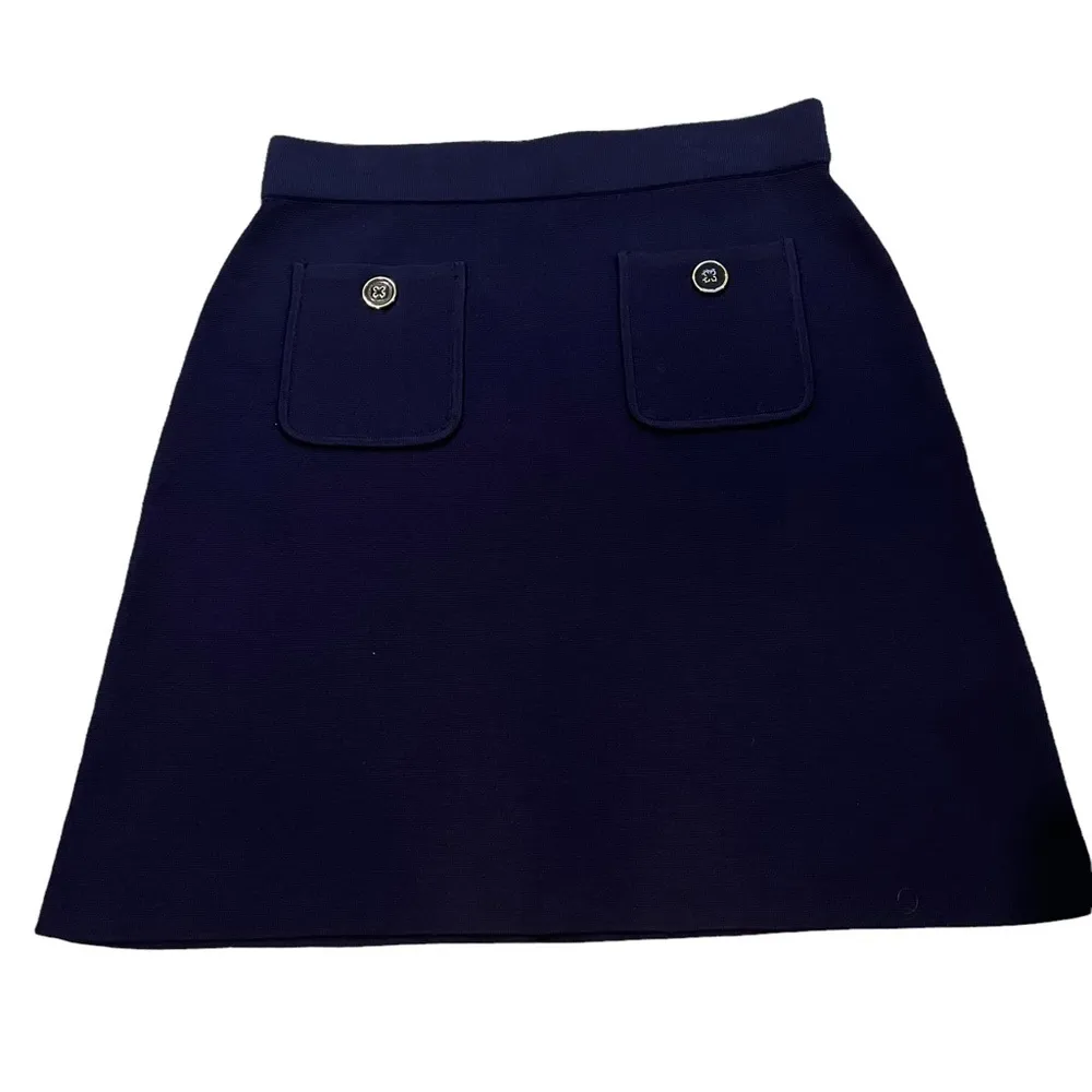 Tommy Hilfiger  Button Hardware Pocket A-Line Sweater Skirt - Image 6