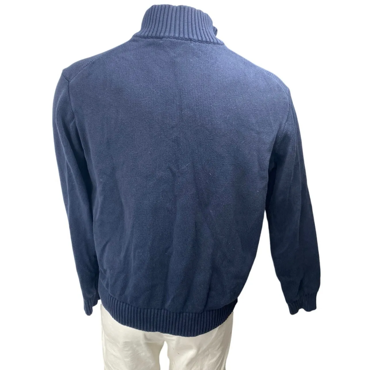 Brandy Melville Mens Blue 1/4 Zip High Neck Long Sleeve Sweatshirt Sweater Top S - Image 2