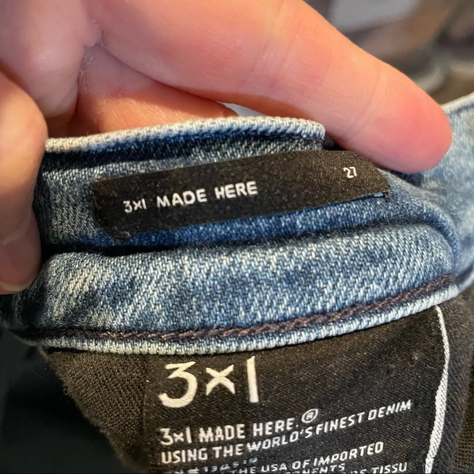3X1 High Rise Straight Leg Raw Hem Jeans Womens 27 Blue Denim Luxury Casual - Image 11