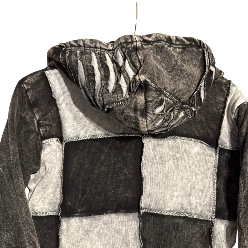 NWT Rhea Black Cotton Om Long Multicolor Patchwork Jacket Size Medium - Image 6