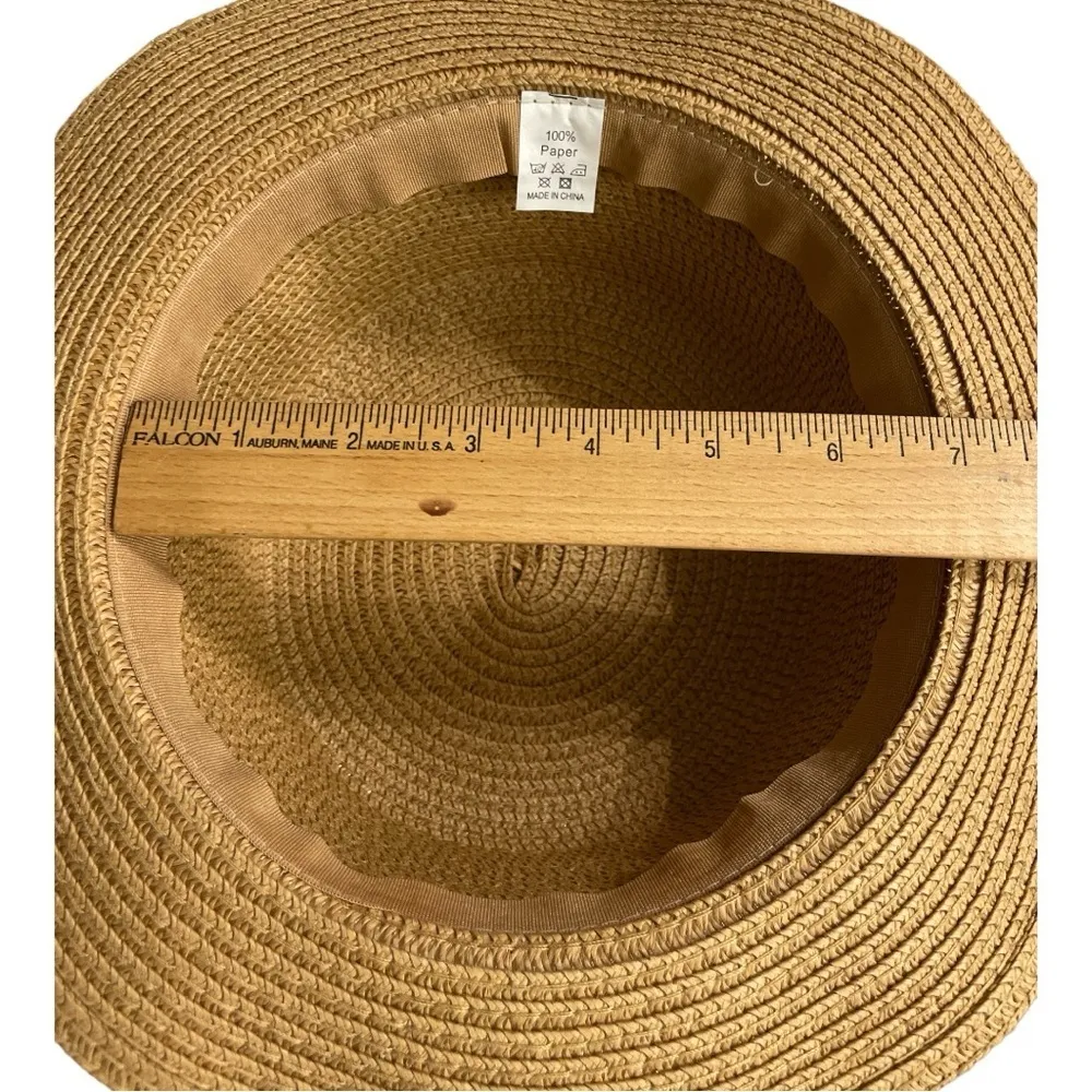 100% Paper straw hat. Timeless style soft durable. Lightweight and comfortable Tan - Image 7