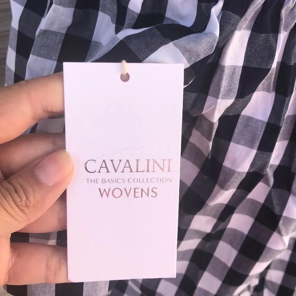 Cavalini Plaid off the shoulder blouse New - Image 5
