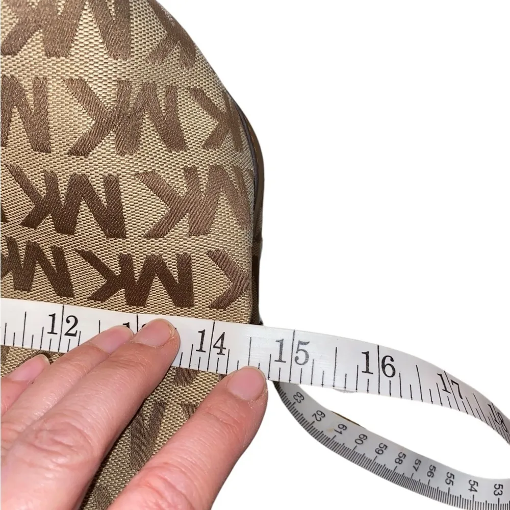 Michael Kors Jet Set brown & tan canvas Logo Tote Handbag satchel shoulder Purse - Image 16