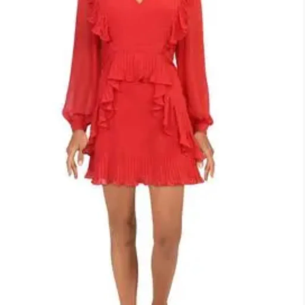 Bcbgmaxazria Red Ruffle Mini Dress - Image 2