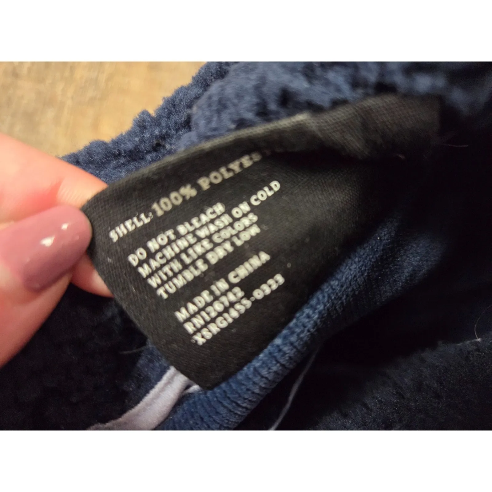 Southern Marsh Navy Oatmeal Beckett Snap Fleece Pullover Women's Large - Image 3