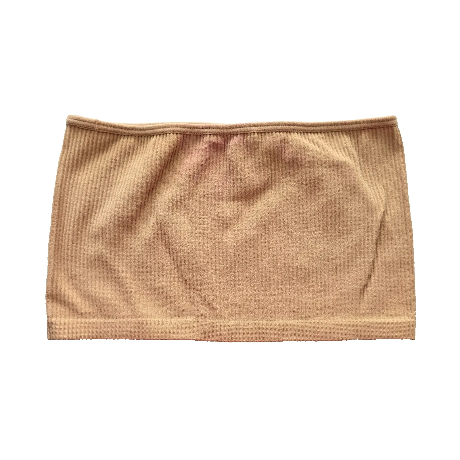 Ribbed Comfort Y2K Bra Top Wireless Pullover Stretch Sleep Zara Brown Tube XS - Image 2