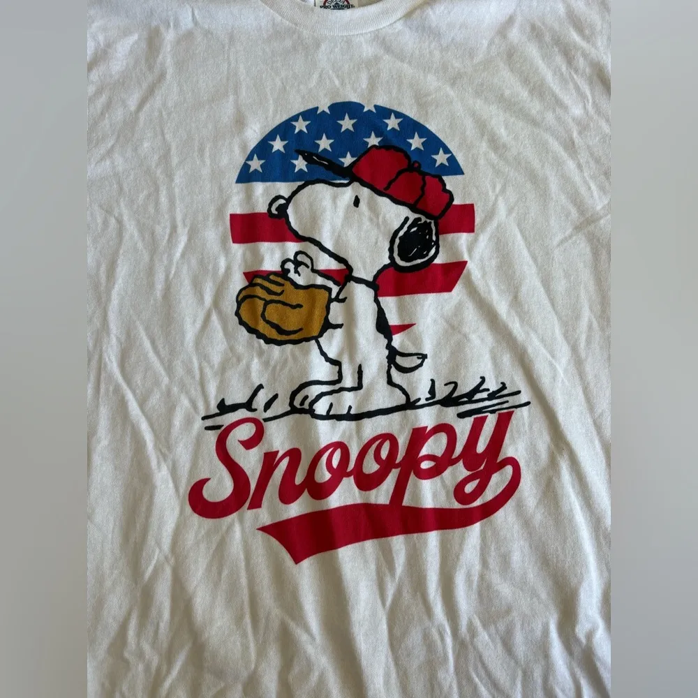 NWOT | Snoopy Patriotic Tee | Baseball | L White Size L - Image 2