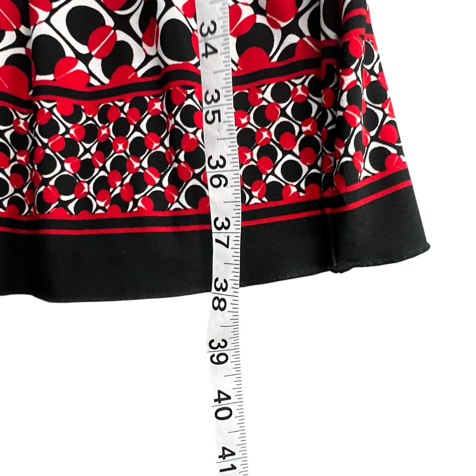 City Triangles Y2K Babydoll Dress L Red Black Geometric Stretch Coquette Retro - Image 10