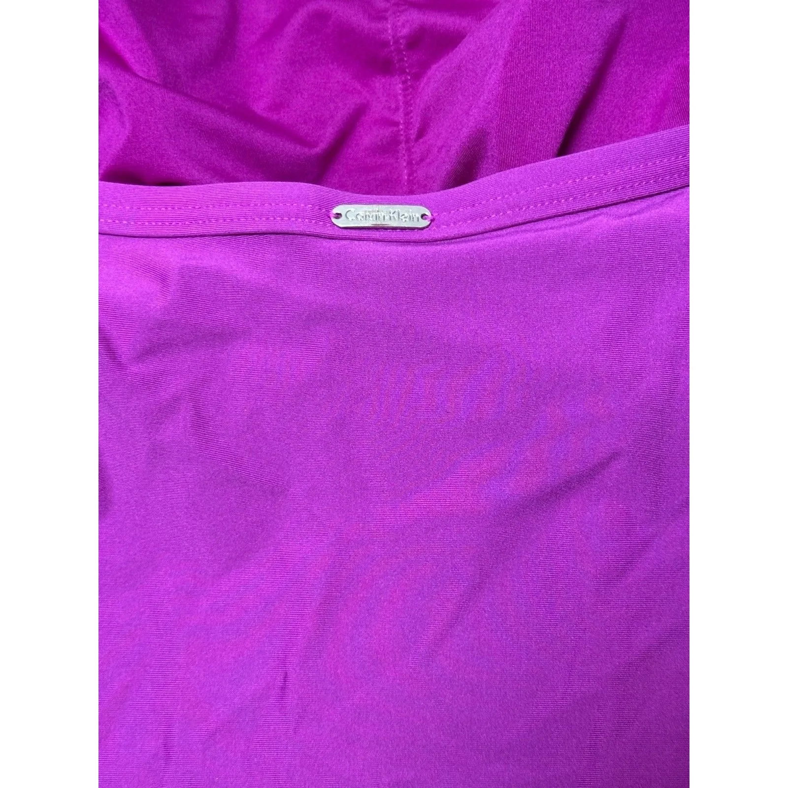 Calvin Klein Purple One Piece Swimsuit Logo Strap, Padded Women’s Size 10 - Image 4
