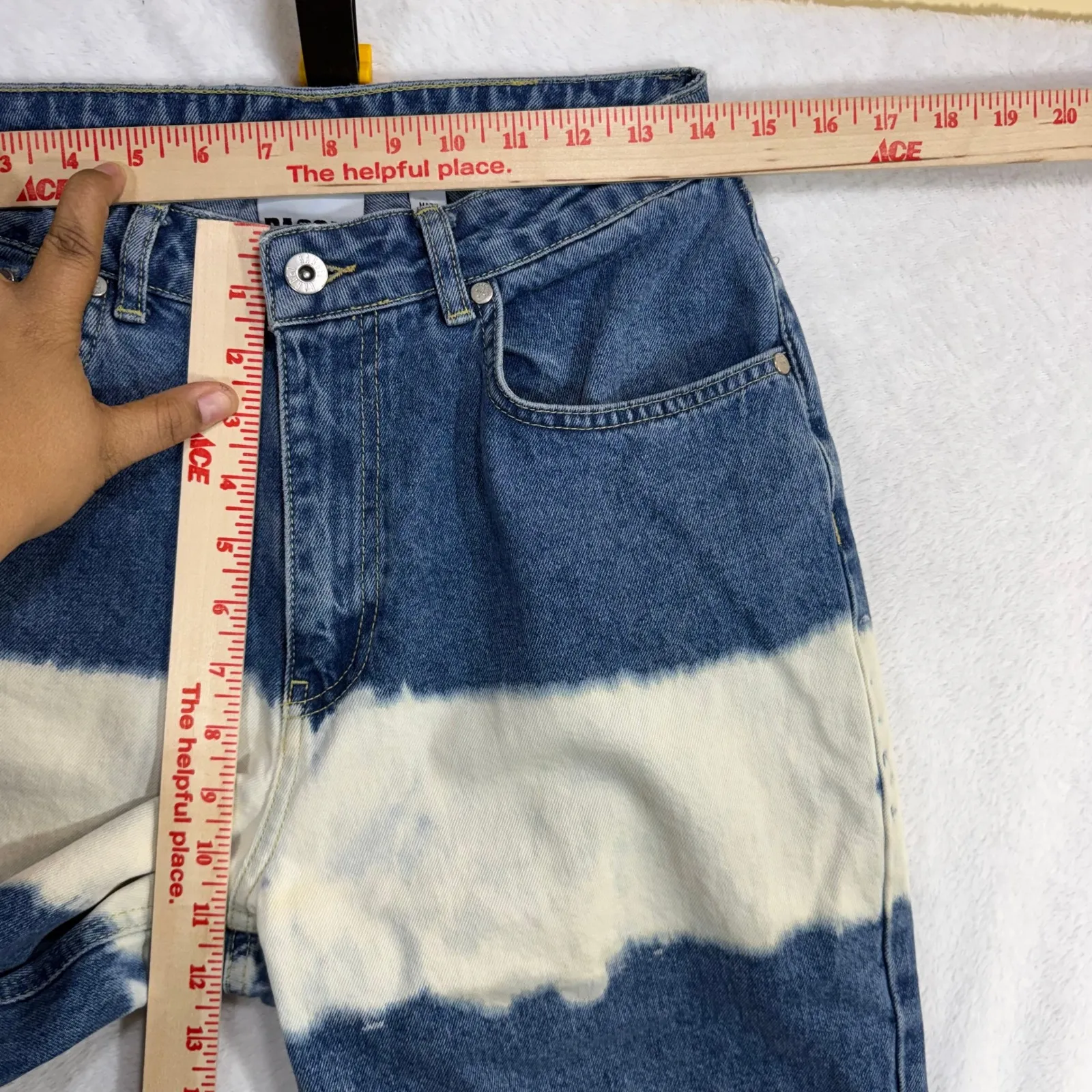 Ragged Priest 28 Jeans Acid Wash Striped High Rise Y2K Grunge Streetwear Artsy - Image 8