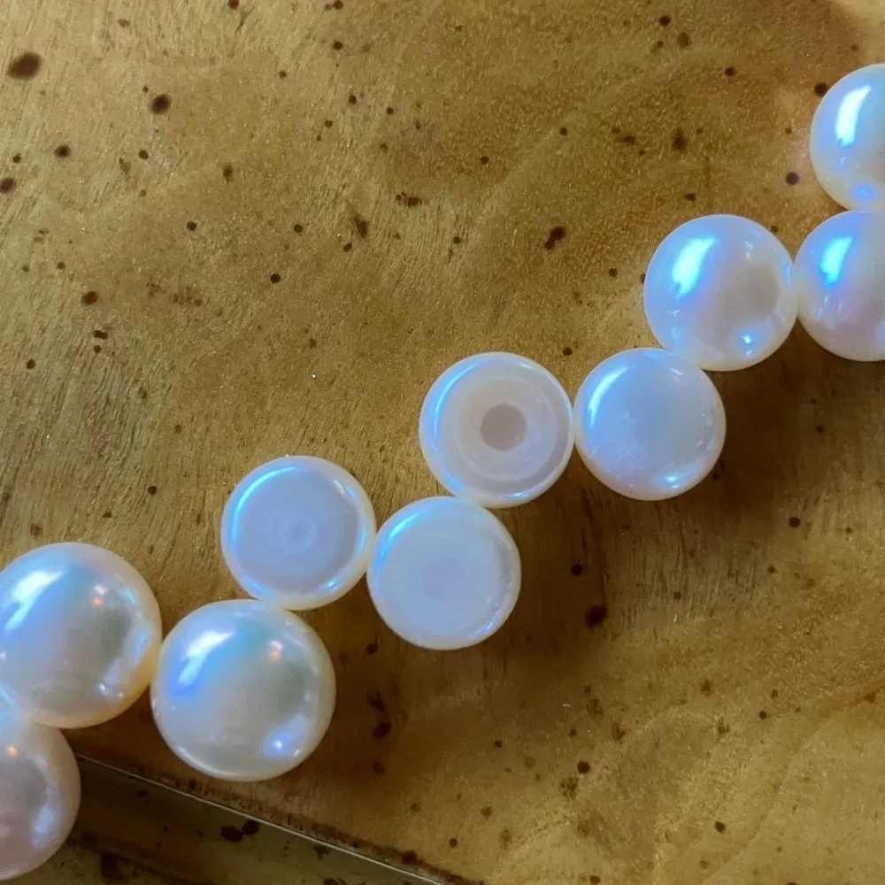 Freshwater Pearl Necklace Gold - Image 9