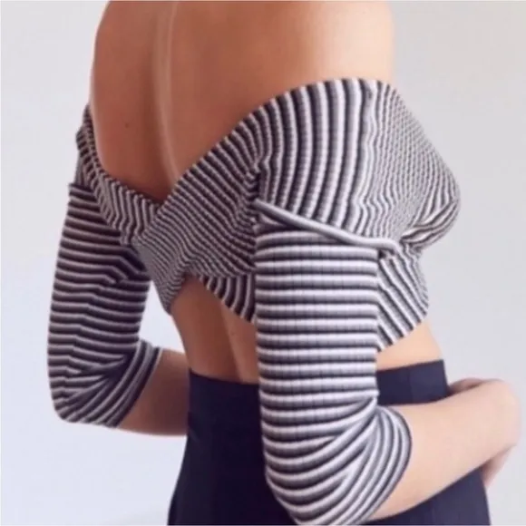 Urban Outfitters Kimchi Blue Stripe Crop Top - Image 2