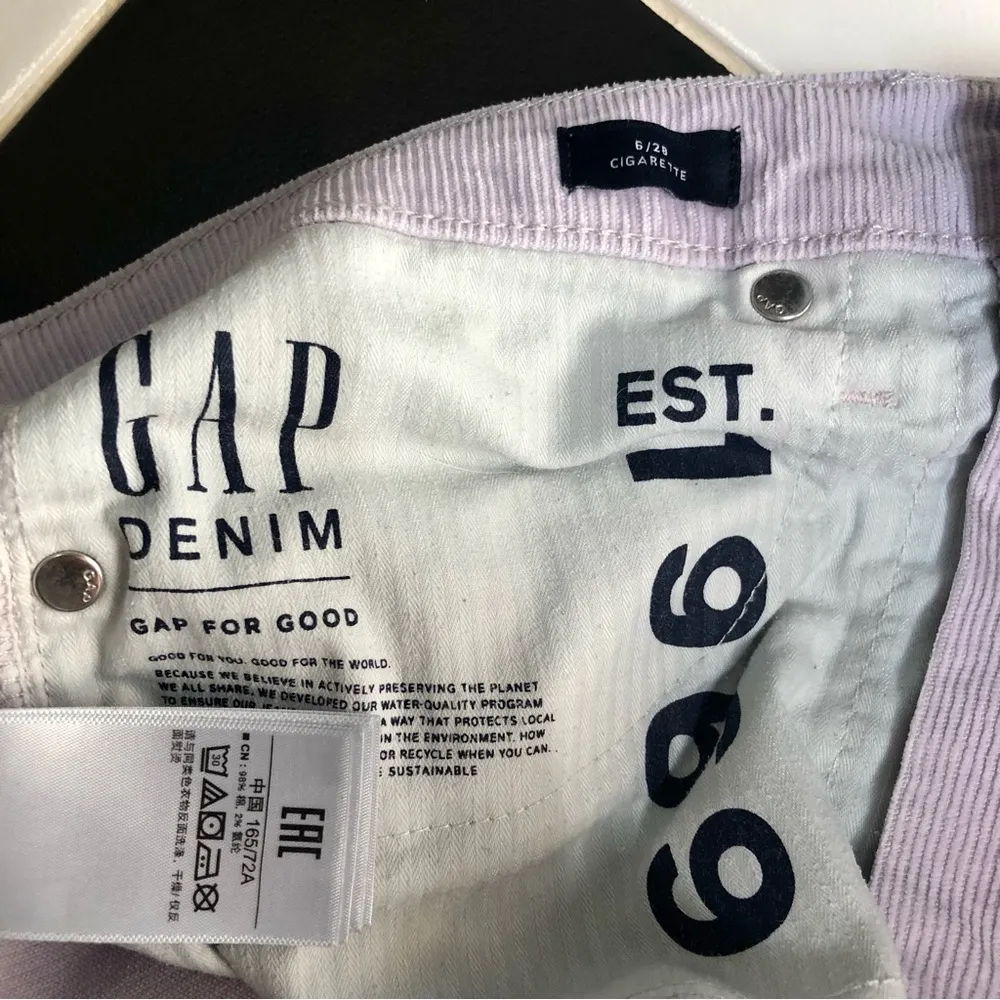 GAP Corduroy Cut Off Bermuda Shorts Light Purple Lilac Grey Tint Cutoffs Pastel - Image 3