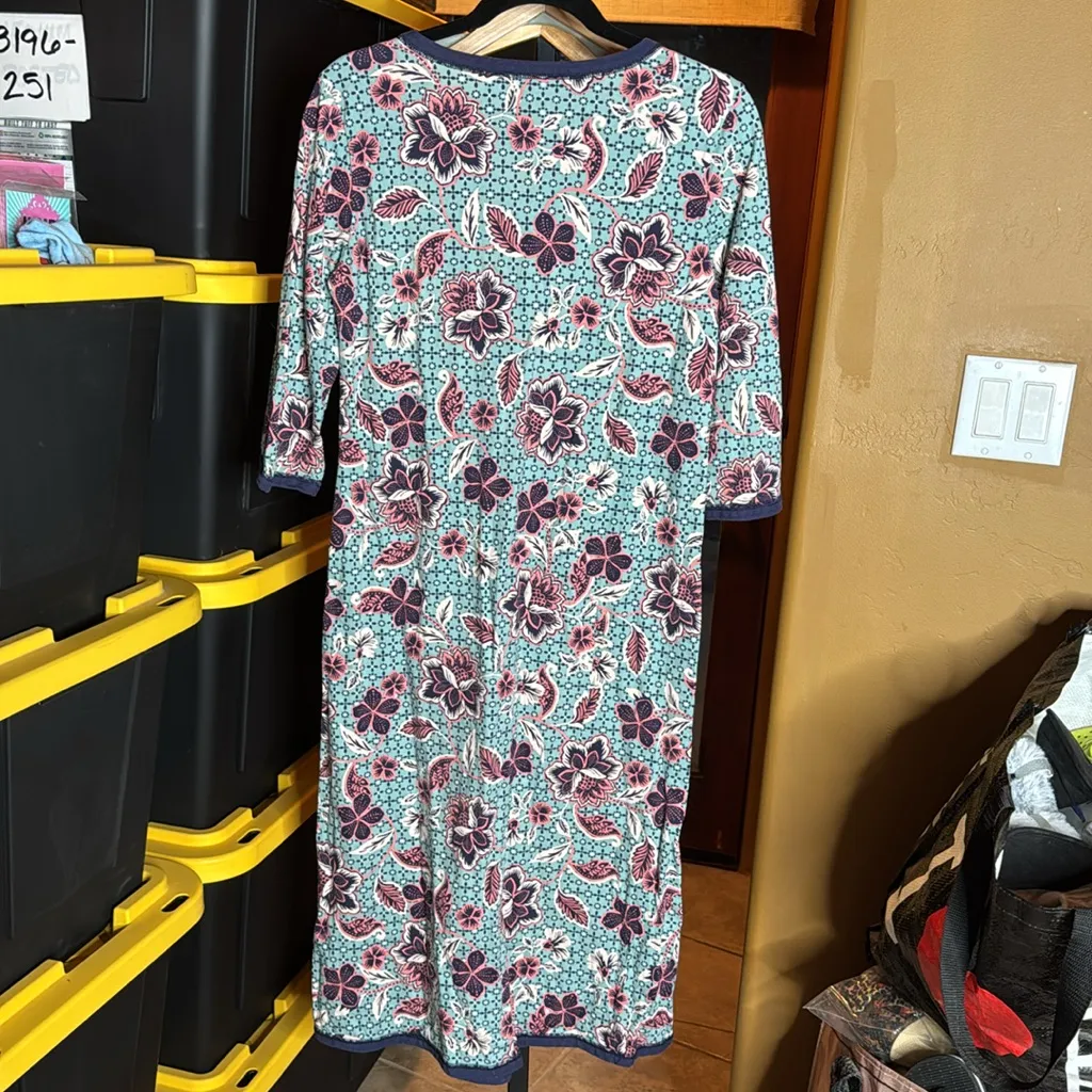 Garnet Hill Asian Wrap Organic-Cotton Midi Gown Size XS - Image 8