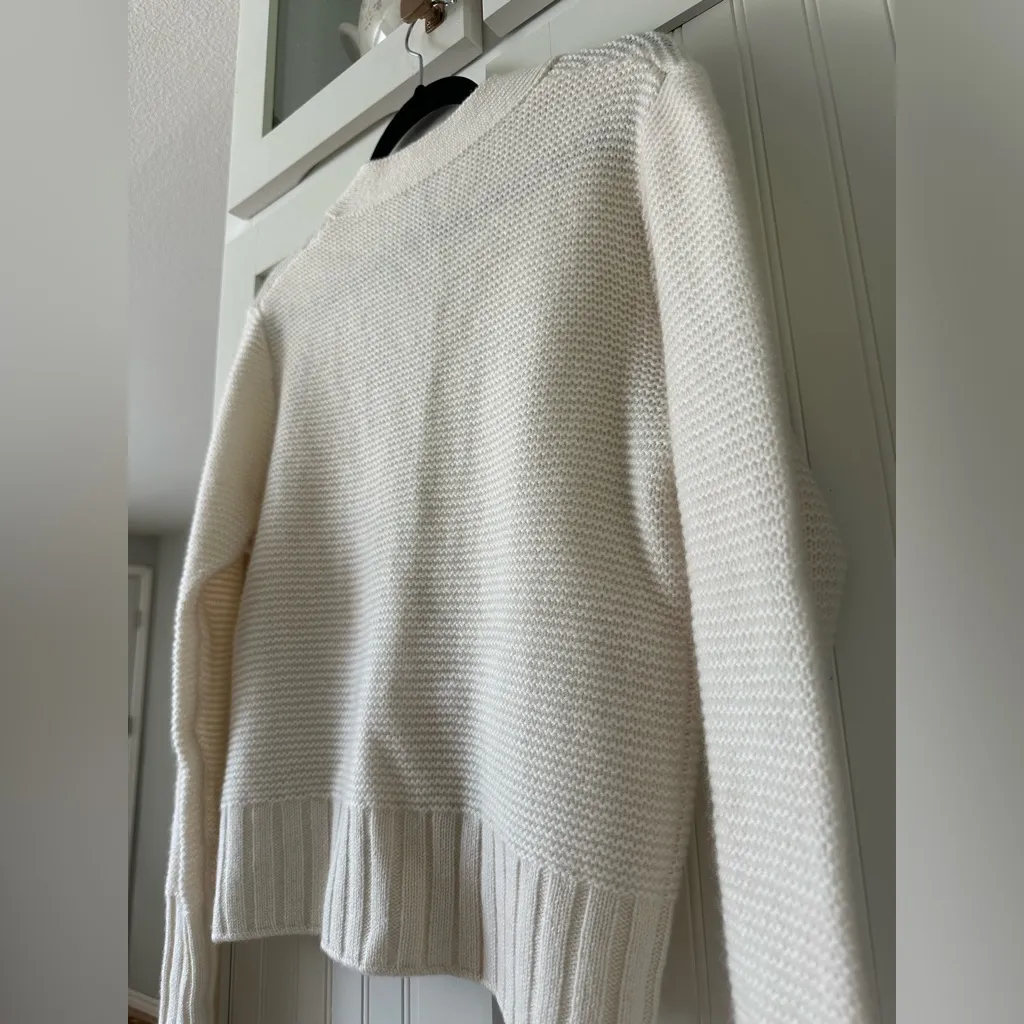 Van Kukil 100% Cashmere Cream Textured Knit Cardigan Sweater Size M Size M - Image 3