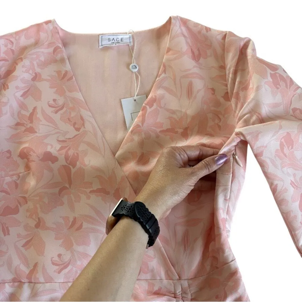 Sage the Label Athena Light Pink Floral Mini Dress Women’s Size Small NWT - Image 7