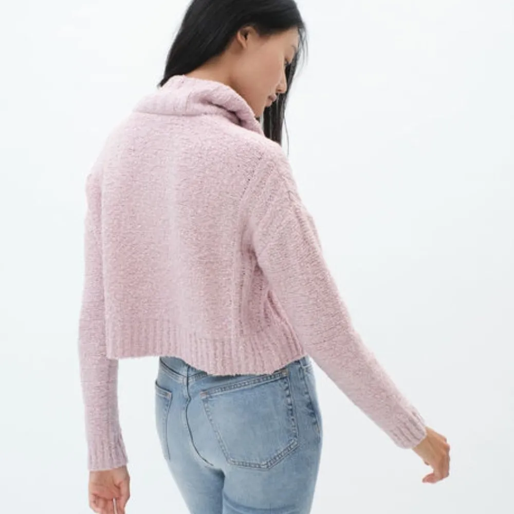 Aeropostale Fuzzy 1/4-Zip Sweater Purple - Image 3