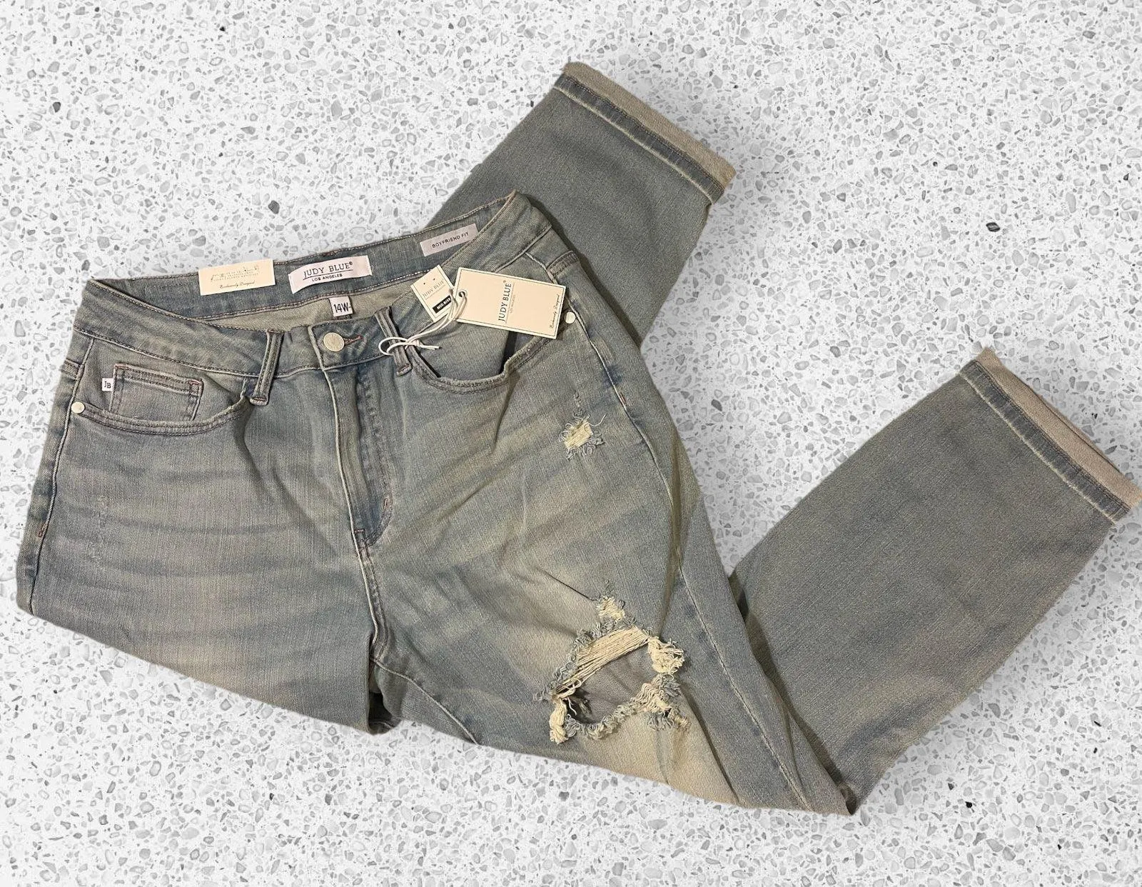 Distressed Boyfriend Fit Jeans - Image 2