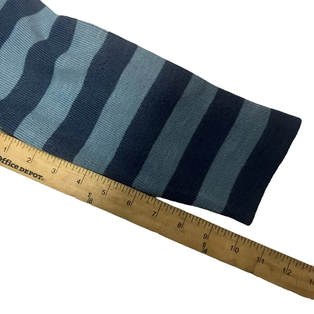 Arpel Made in Italy Women's Blue Stripped Wool Blend Rib Knit Sweater Size M - Image 8