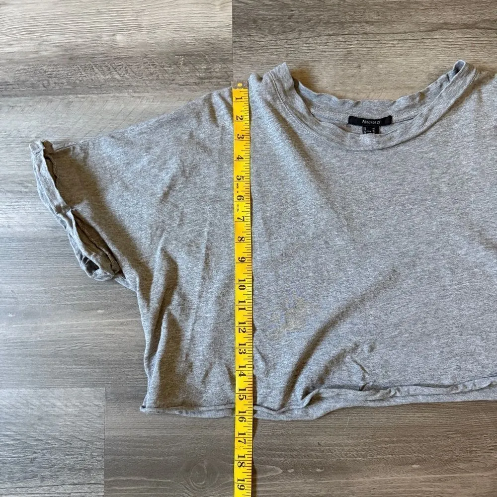 Forever 21 Gym Crop Top Light Gray Medium Cotton - Image 5