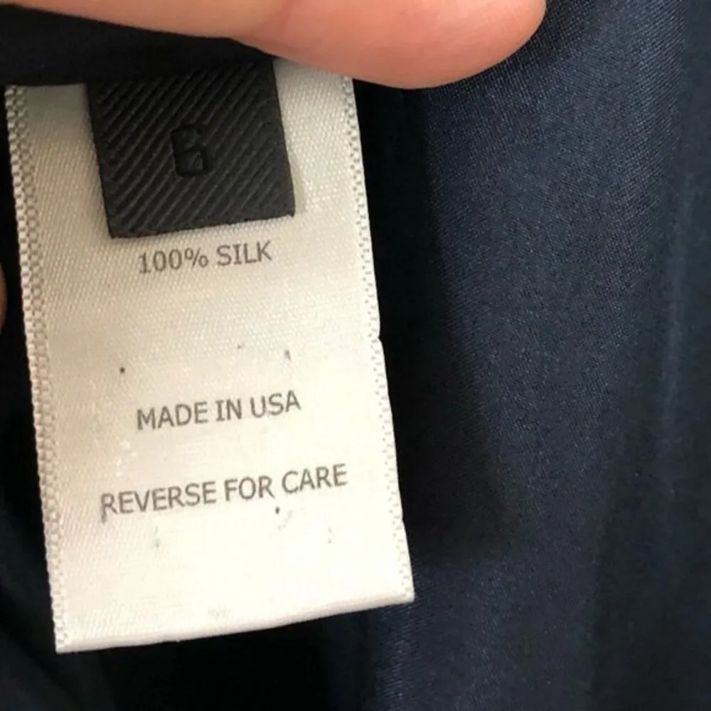 Richard Chai Love 100% Silk Mini Skirt Pencil Skirt Navy Blue Size 6 - Image 10