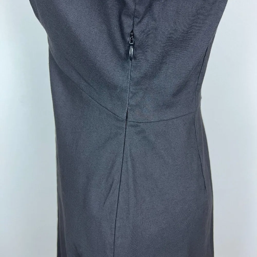 A.L.C. Dress Women 4 Black Alia Linen Stretch Blend Long Puff Sleeve V-Neck Mini - Image 7