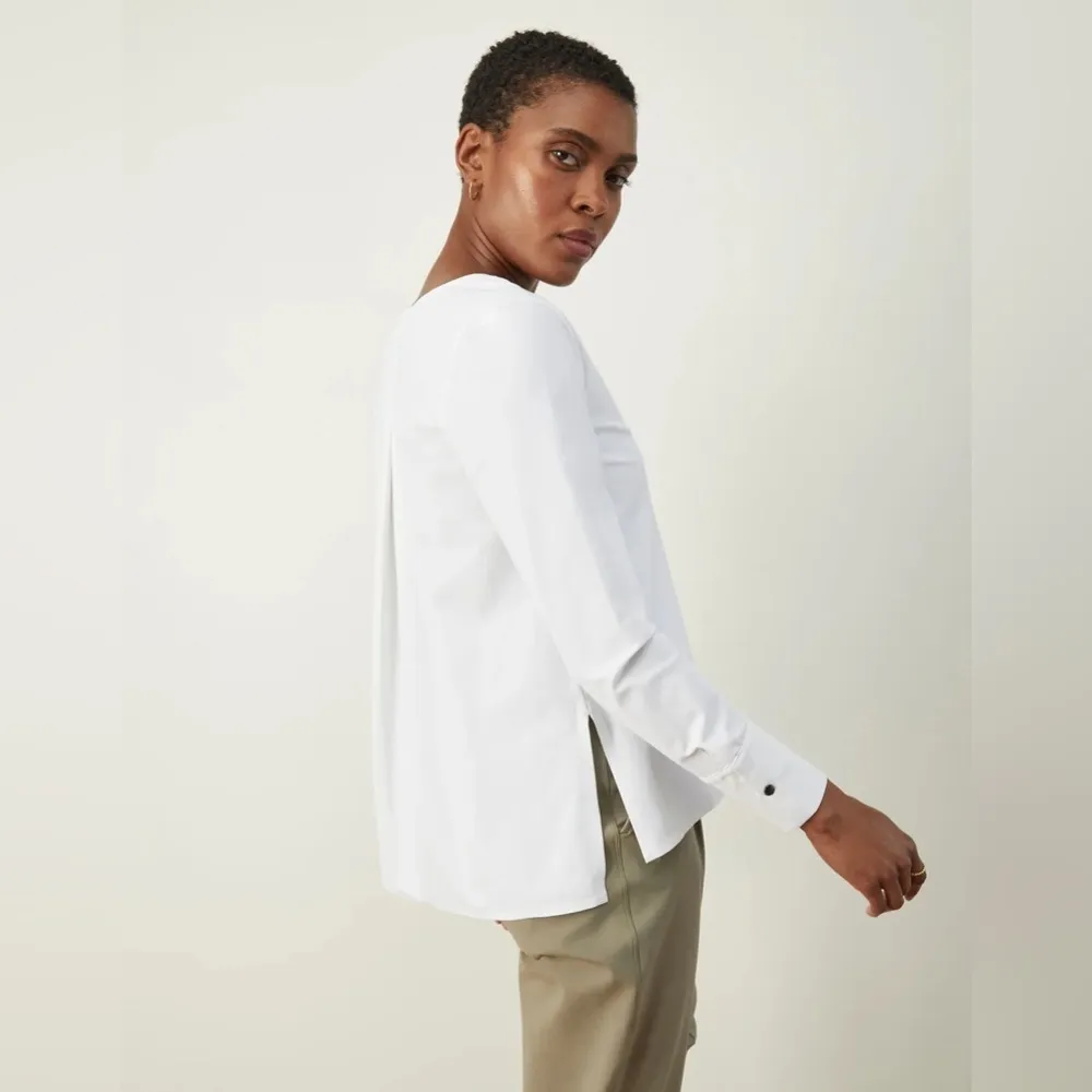 ADAY Something Tailored Shirt Technical Silk in White- Still Full Price - Image 5