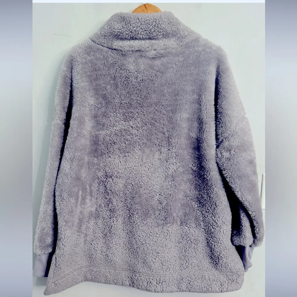 LuLaRoe  Gray Teddy Sherpa Fleece Pullover Size XLarge With Pockets Nancy … - Image 3
