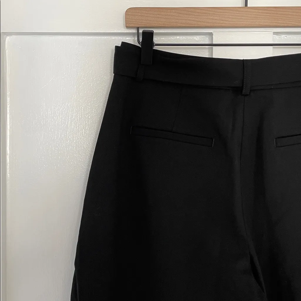 BANANA REPUBLIC High Rise Barrel Italian Wool Pants Belted in Black Size 4L - Image 9