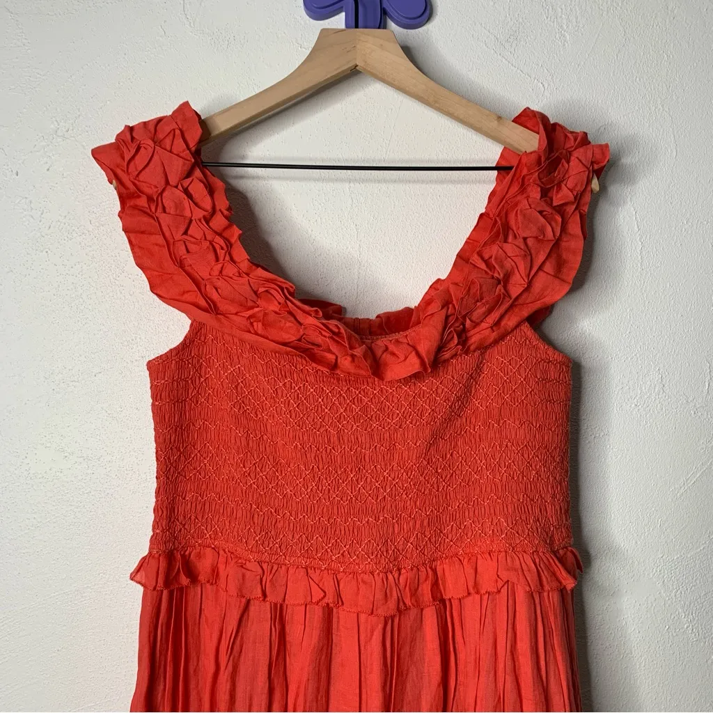 Sea New York XL NEW Frida Red Solid Strapless Dress Off Shoulder Vacation - Image 2