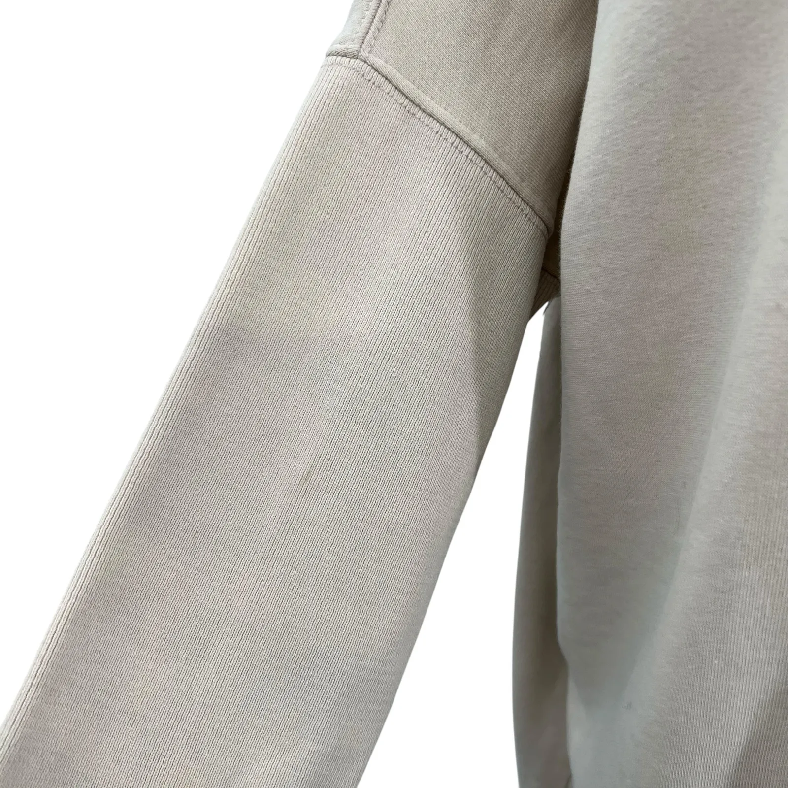 AllSaints Xonda Hoodie Dress Sweatshirt Zip 1/4 Zip Beige Cream Size Small - Image 13