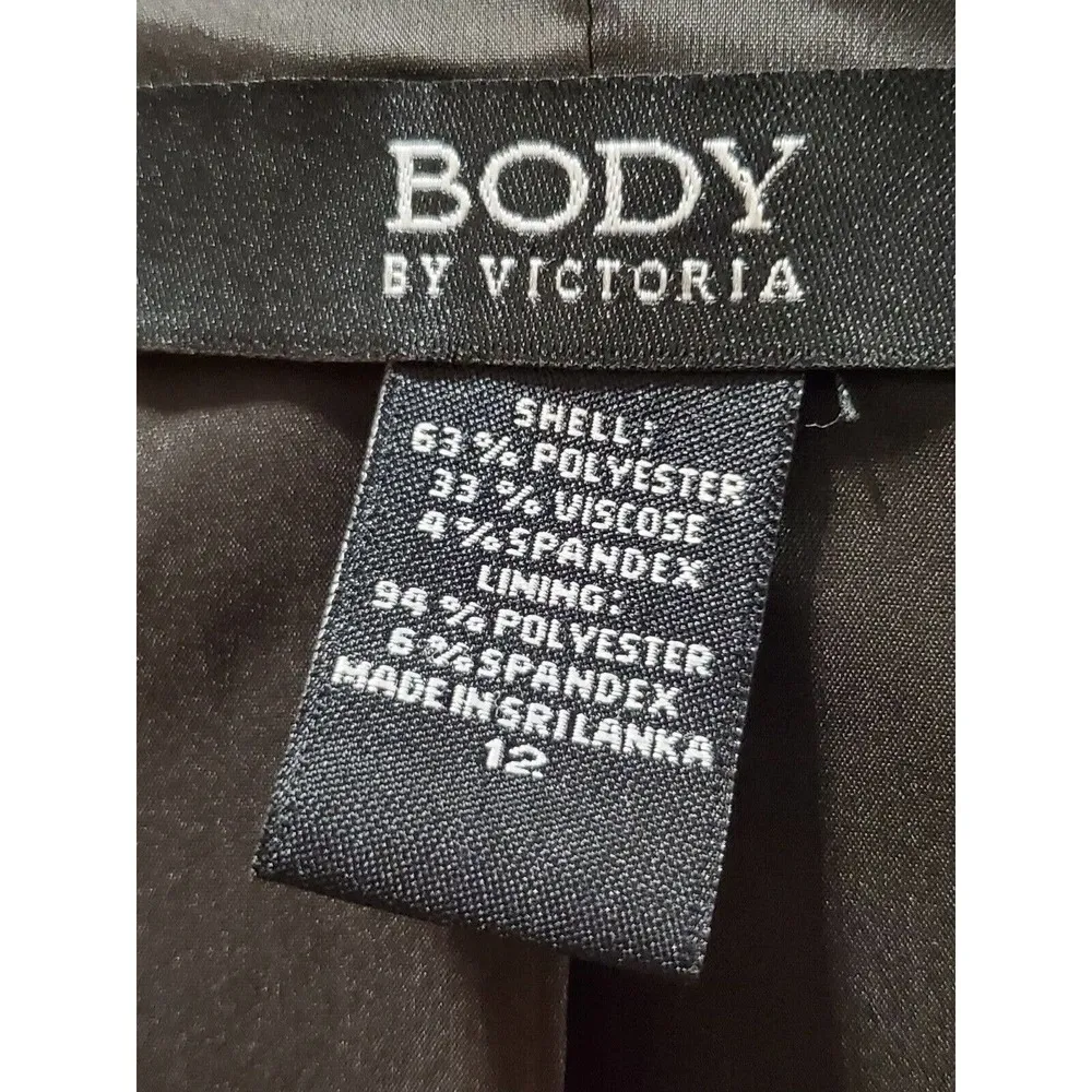 Body by Victoria Women Brown Polyester Single Breasted Long Sleeve Blazer 12 - Image 9
