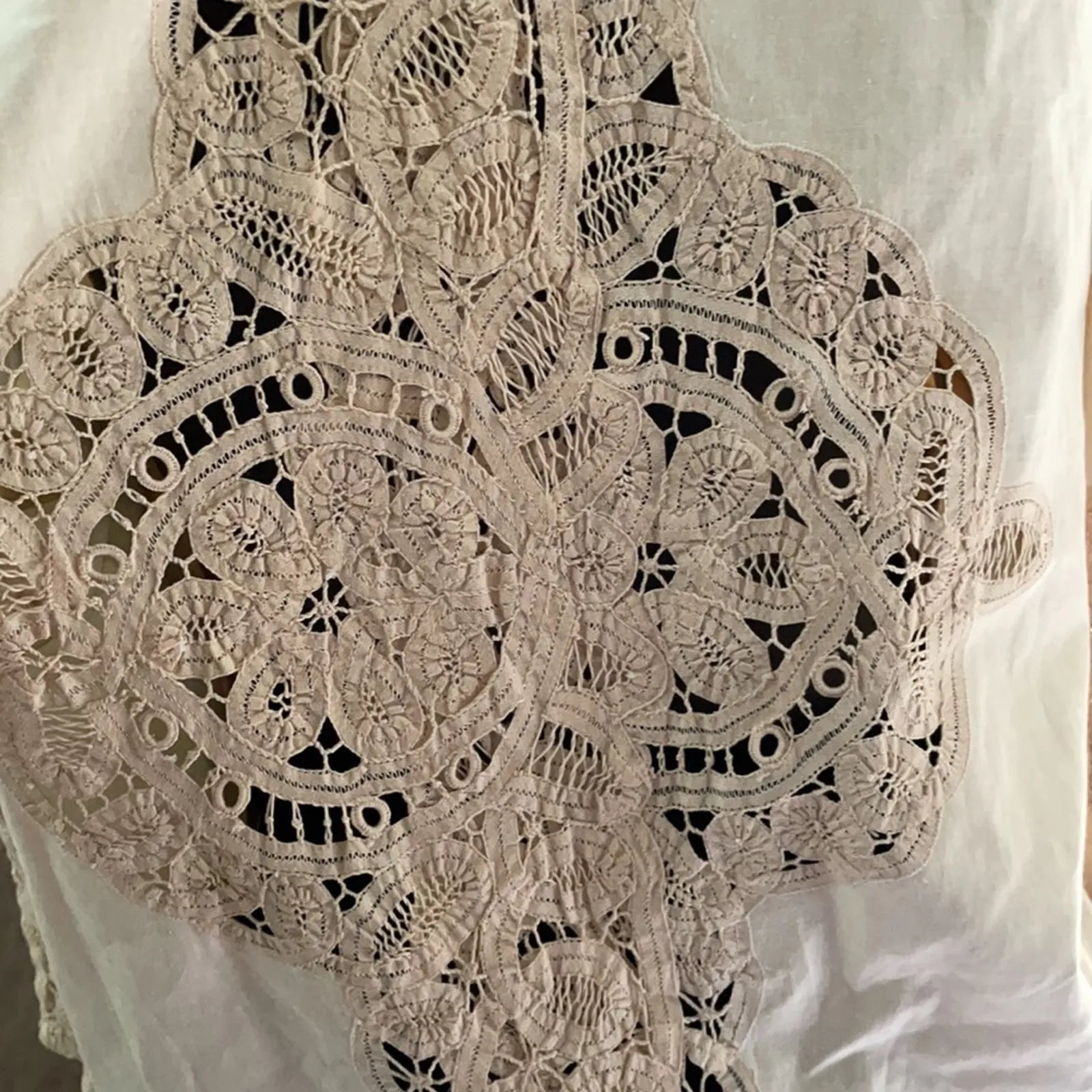 70s Edwardian lawn coat lace White - Image 4