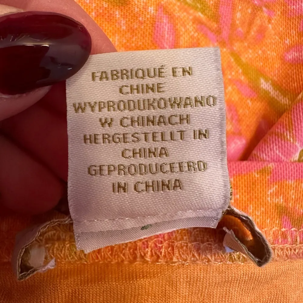 House of Harlow 1960 Orange and Pink Ruched Floral Midi Skirt Size Large L - Image 9