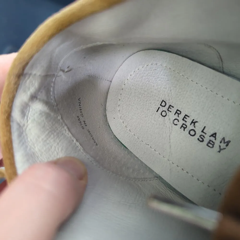 Derek Lam 10 Crosby Luca Fringe Sneakers Toffee Suede Leather Loafers Womens 9.5 Brown - Image 8