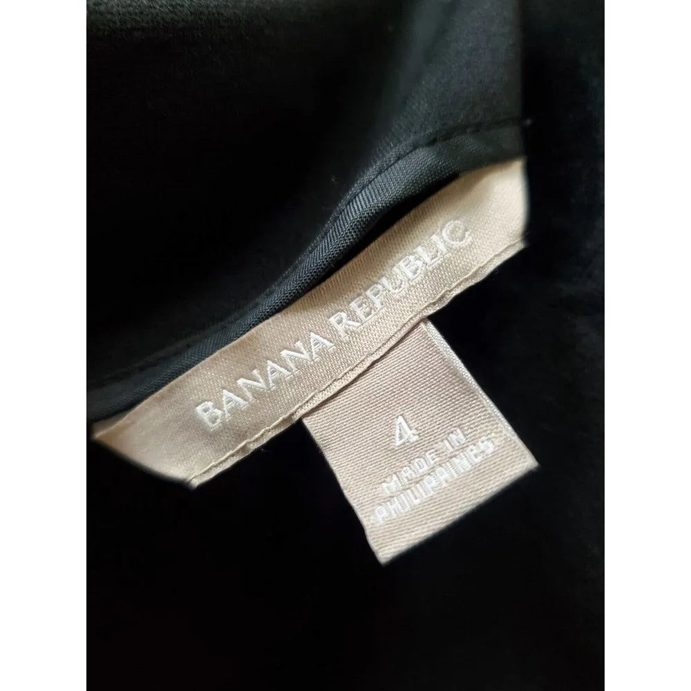 Banana Republic Women's Black Viscose Round Neck Long Sleeve Knee Length Dress 4 - Image 9