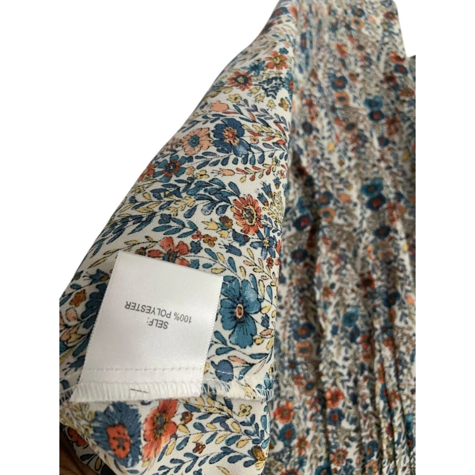 Rose & Olive SZ 2X Pink Blue Floral Popover Blouse Top Boho Pintuck Flowy Sheer - Image 3