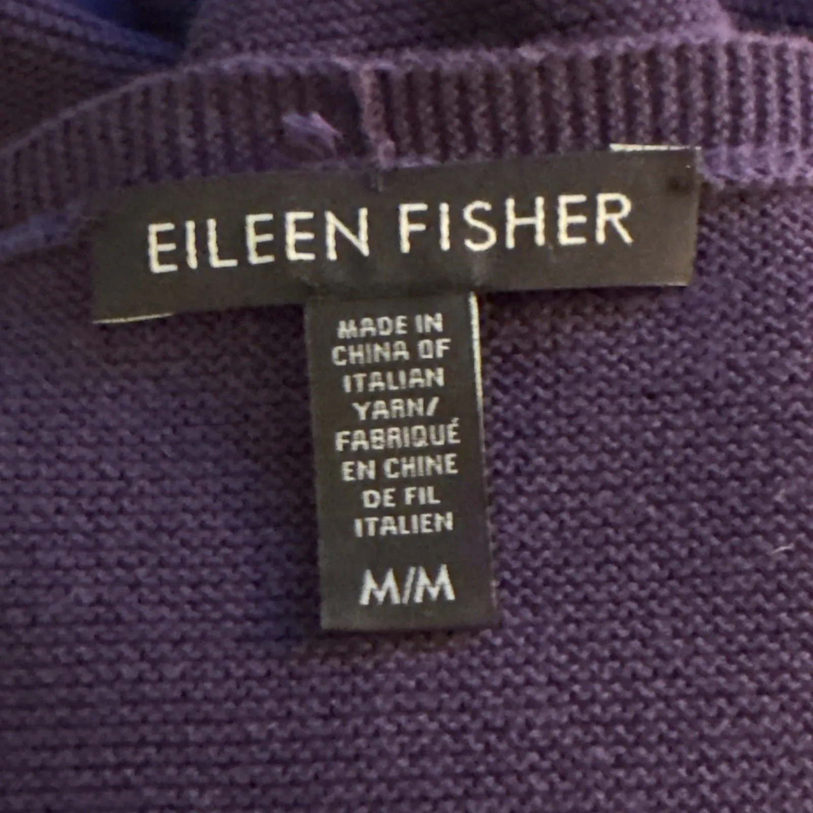 Eileen Fisher Purple Knit Pullover Sweater Petite Medium PM Organic Cotton - Image 4