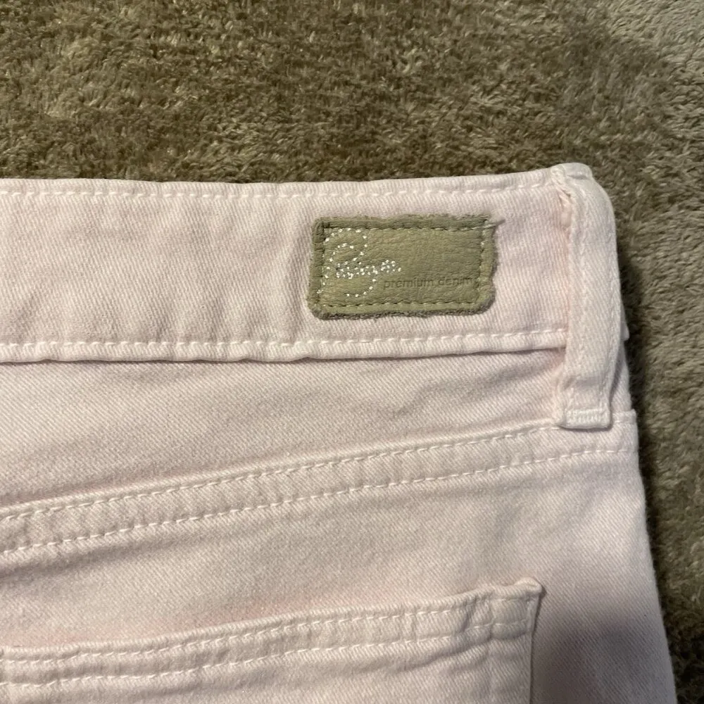 Paige Jeans Womens 31 Roxie Capri Light Pink Ankle Pants Made In USA Stretch Mid - Image 5