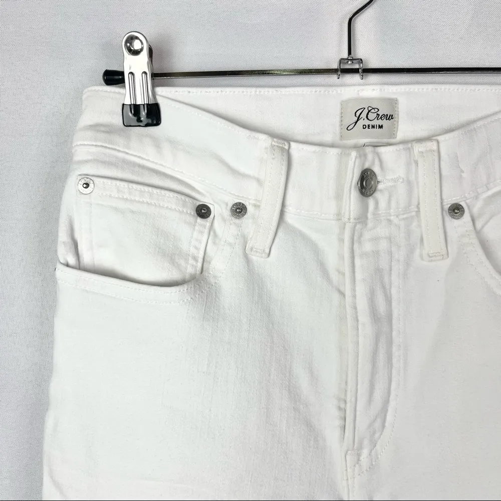 J. Crew Curvy Full Length Demi Boot White Jeans 27 - Image 4