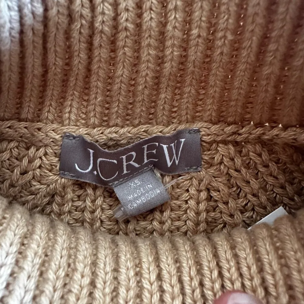 J. Crew Tan Cable Knit Turtleneck Roll Neck Sweater - Image 2