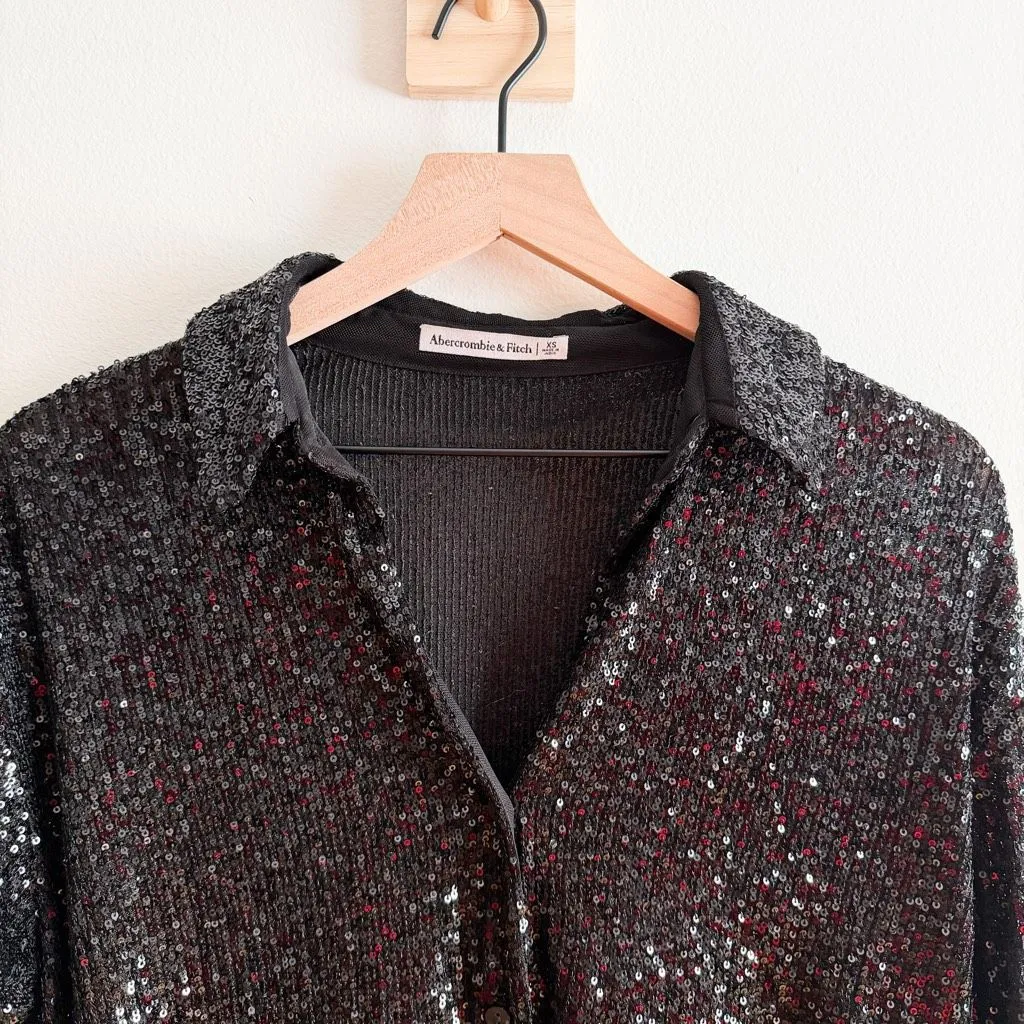 Abercrombie and Fitch Sequin Button Down Top Size XS - Image 5