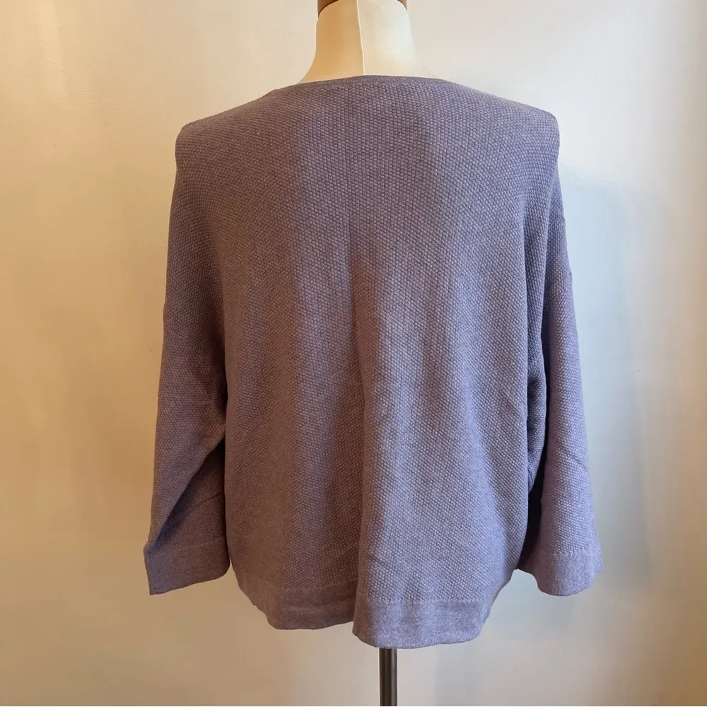 Pure J. Jill Lavender Dolman Knit Sweater Cotton Cashmere Kangaroo Pocket Medium - Image 4