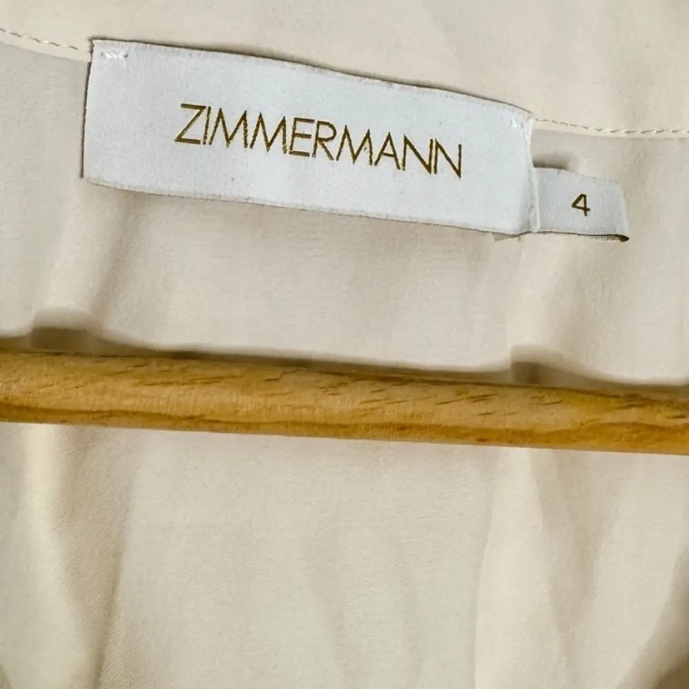 Zimmermann Silk Wrap Midi Dress Champagne - Image 3