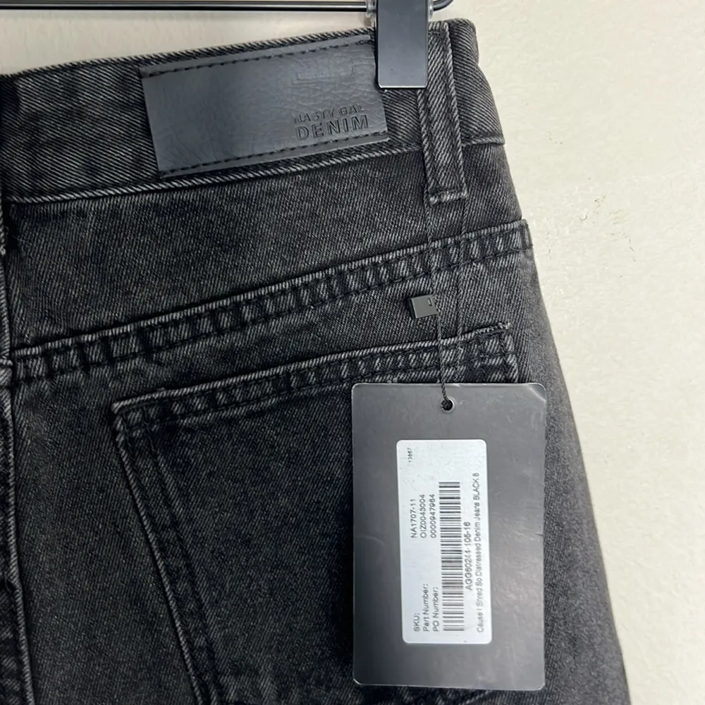 Nasty Gal Cause I Shred So Distressed‎ Denim Jeans Cotton Black - Image 11